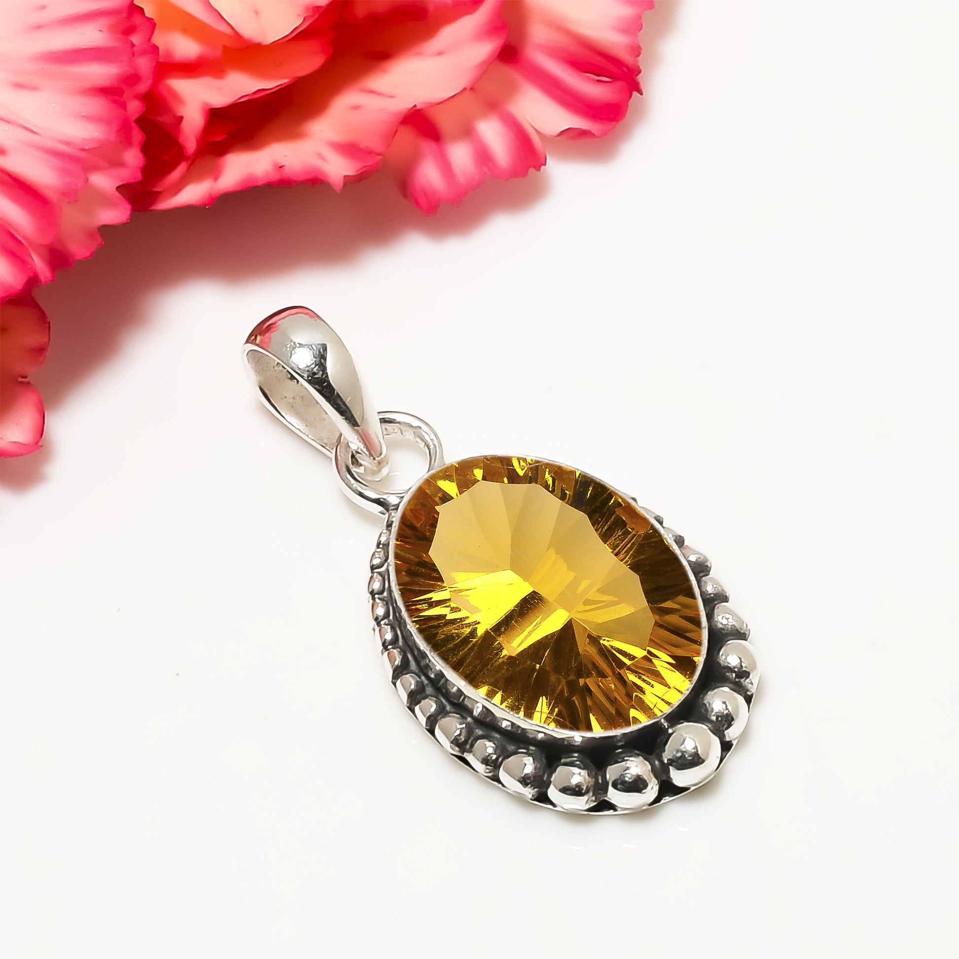 "Citrine Pendant | 925 Sterling Silver | November Birthstone Jewelry"