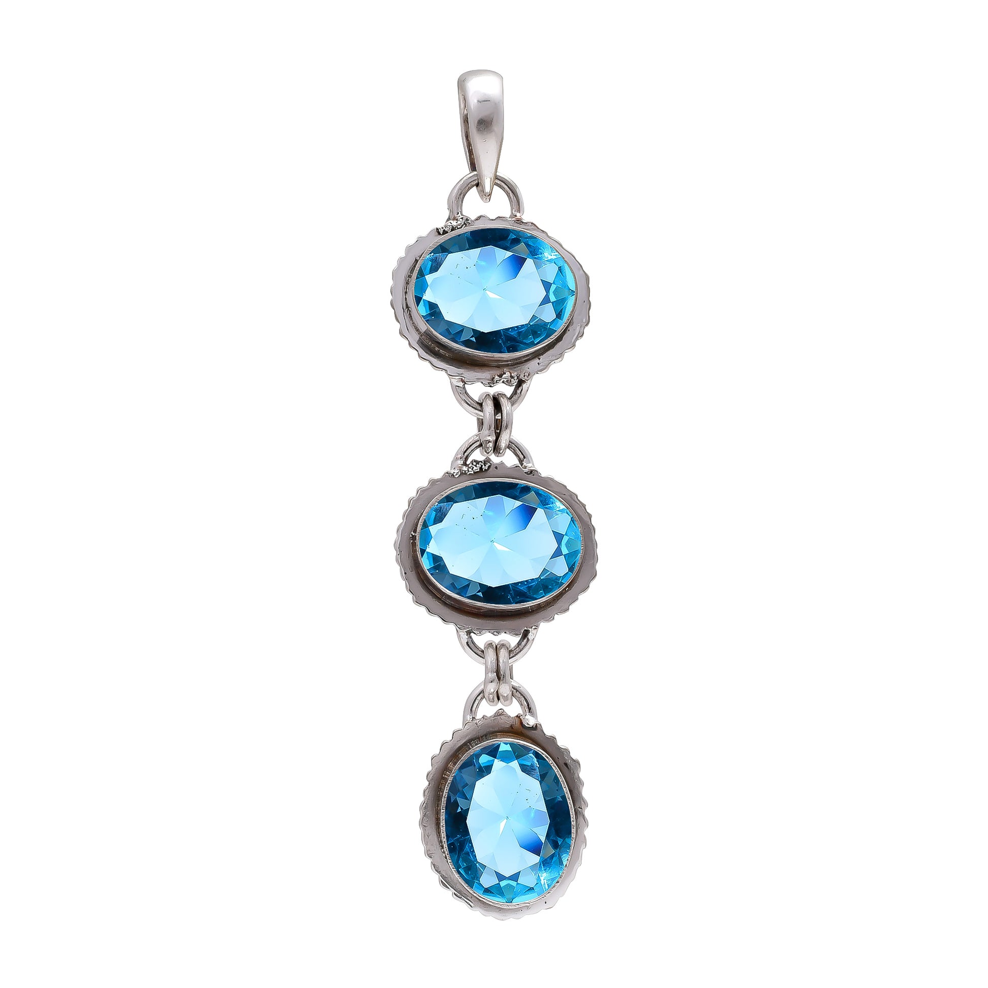 "Blue Topaz Pendant 925 Sterling Silver | Natural Gemstone Necklace"