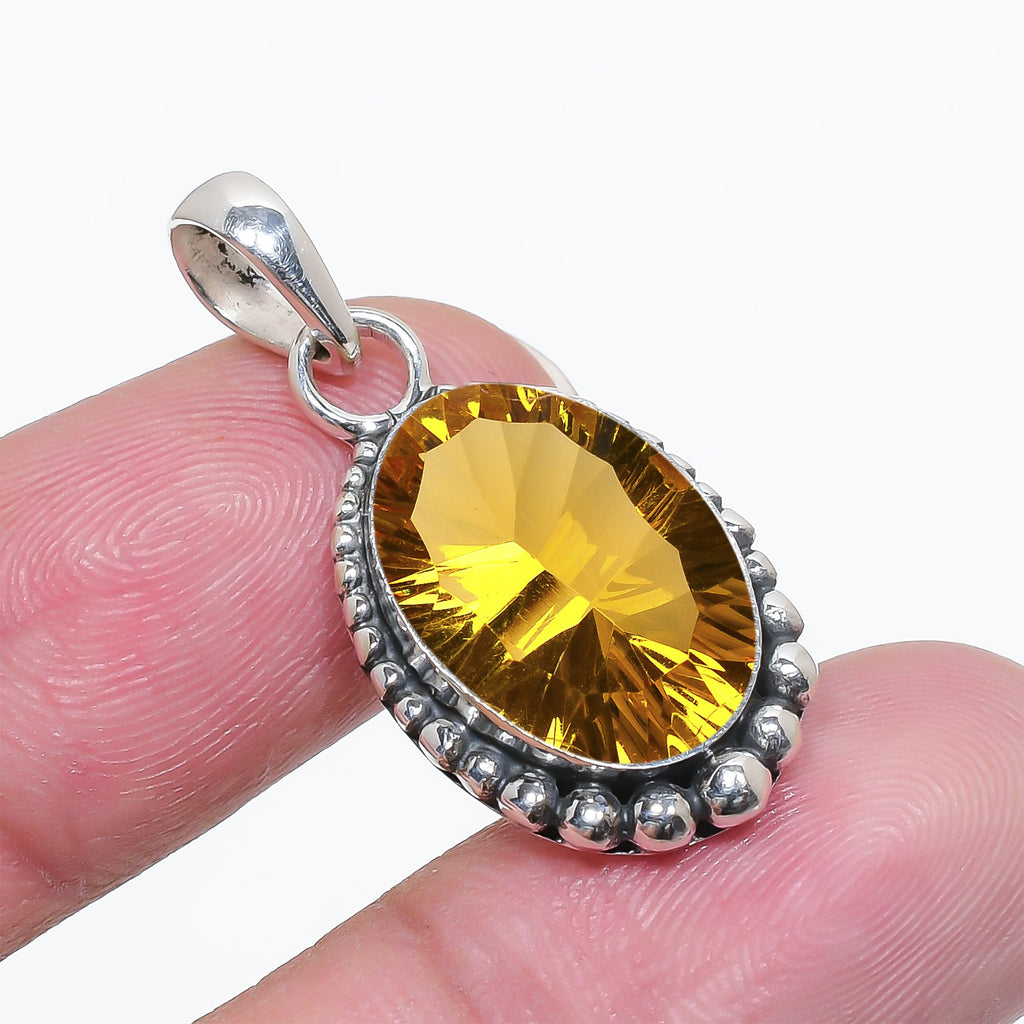 "Citrine Pendant | 925 Sterling Silver | November Birthstone Jewelry"