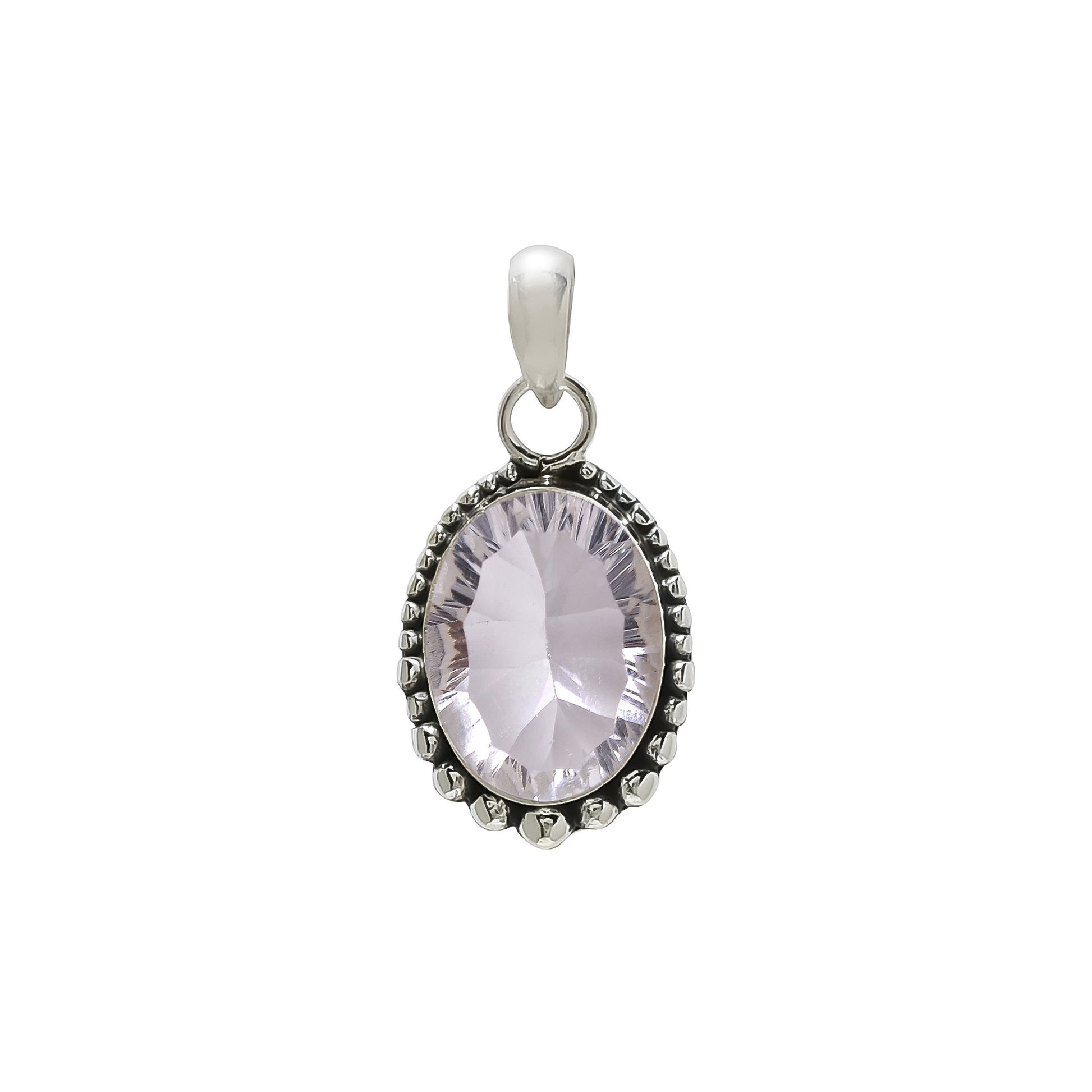 "White Topaz Pendant | 925 Sterling Silver | Clear Gemstone Jewelry"