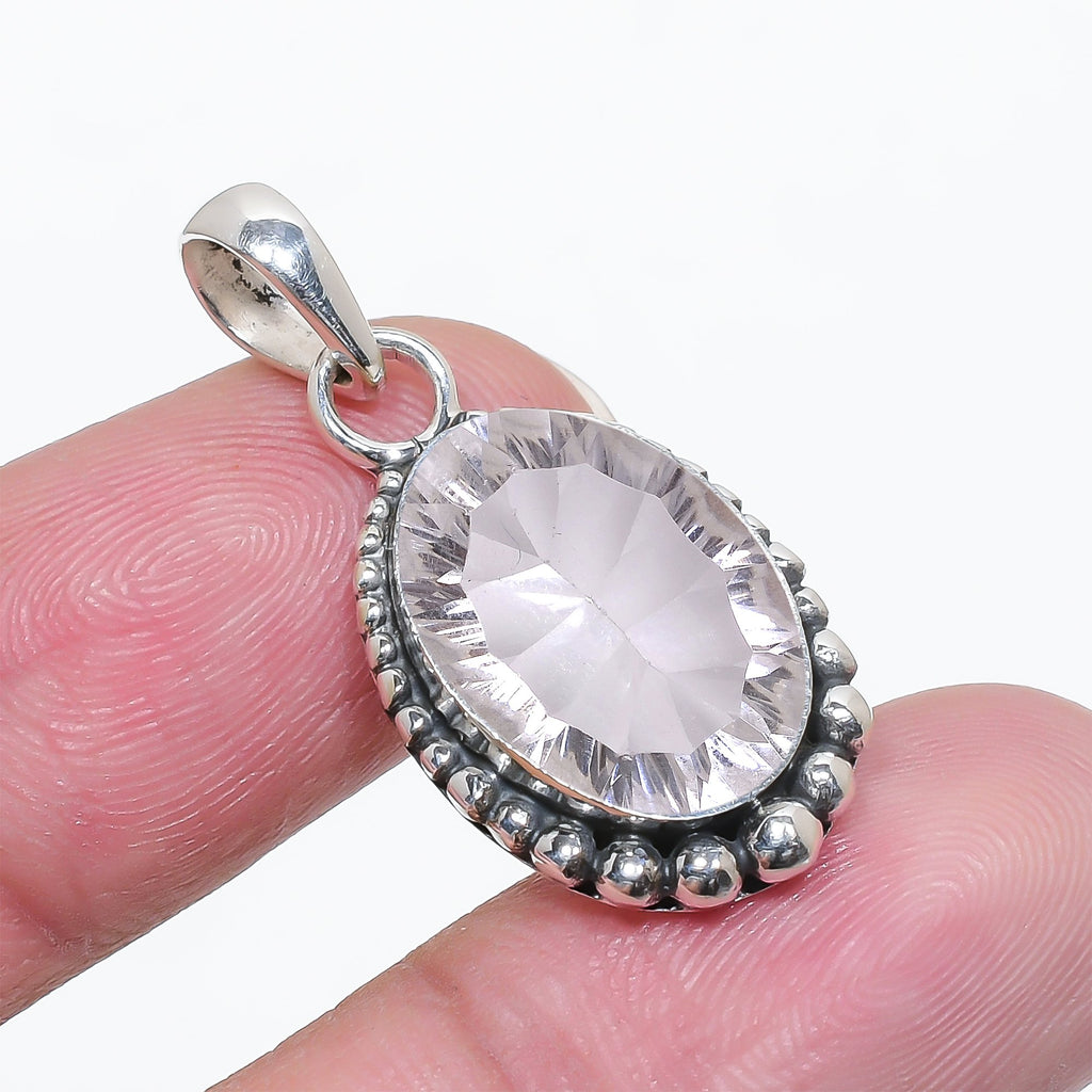 "White Topaz Pendant | 925 Sterling Silver | Clear Gemstone Jewelry"