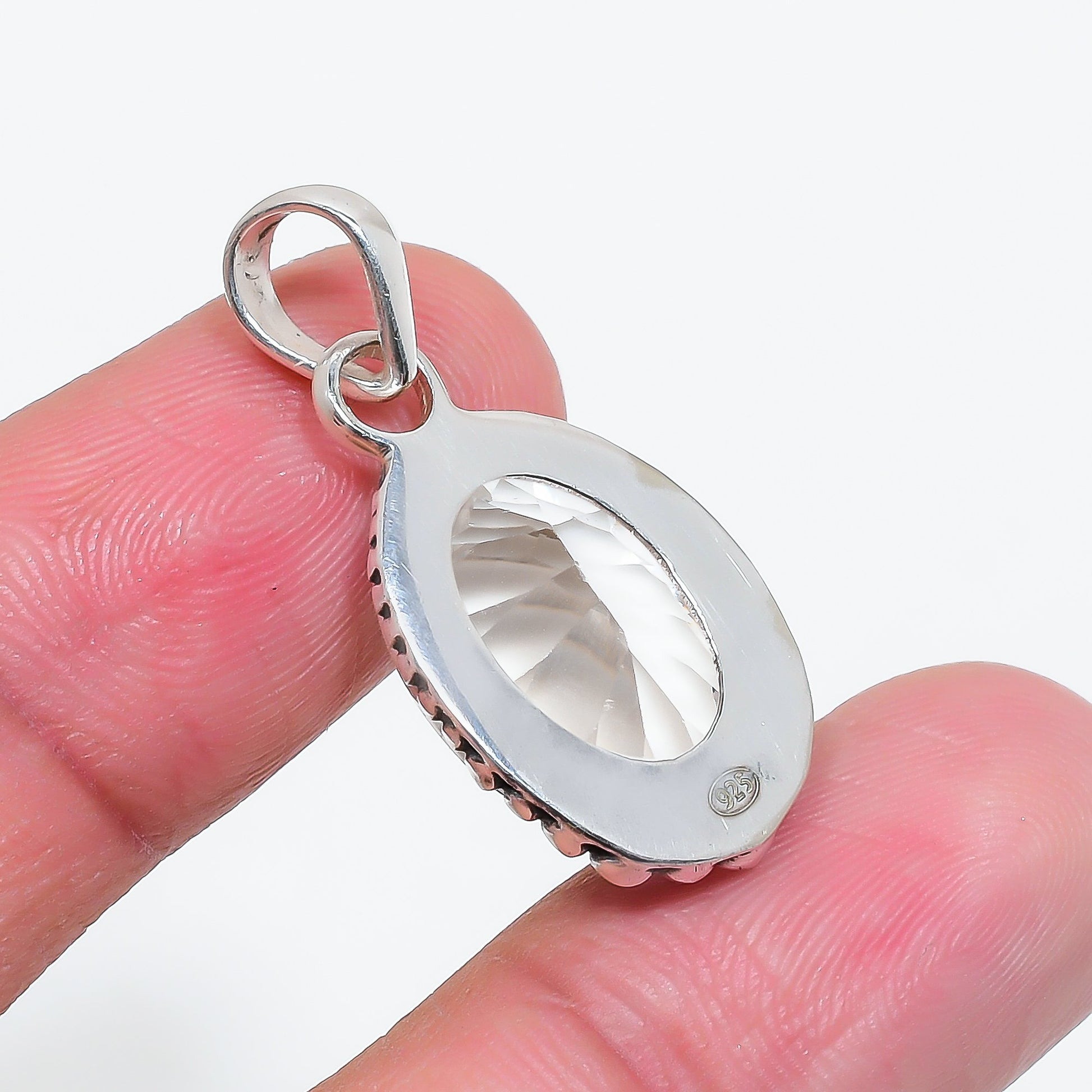"White Topaz Pendant | 925 Sterling Silver | Clear Gemstone Jewelry"