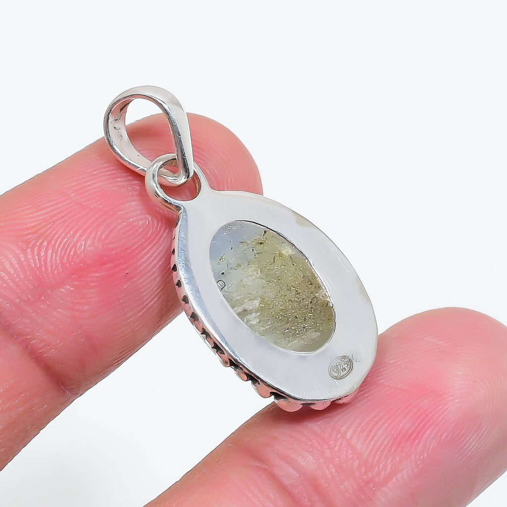 "Titanium Druzy Agate Pendant | 925 Sterling Silver Necklace"