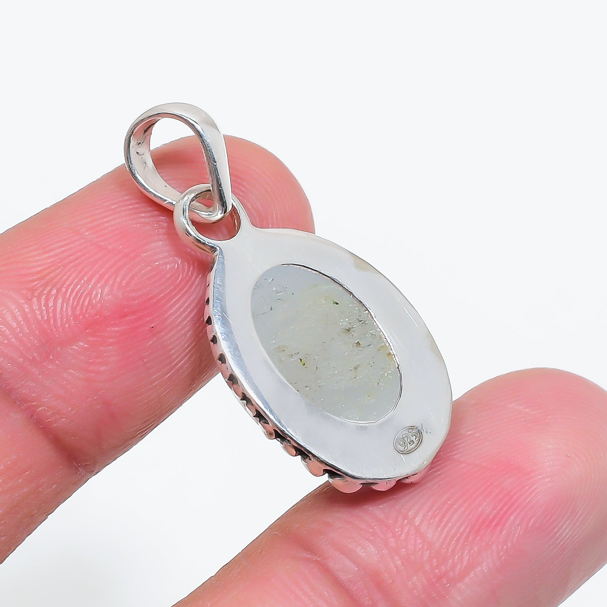 "Titanium Druzy Agate Pendant | 925 Sterling Silver Necklace"