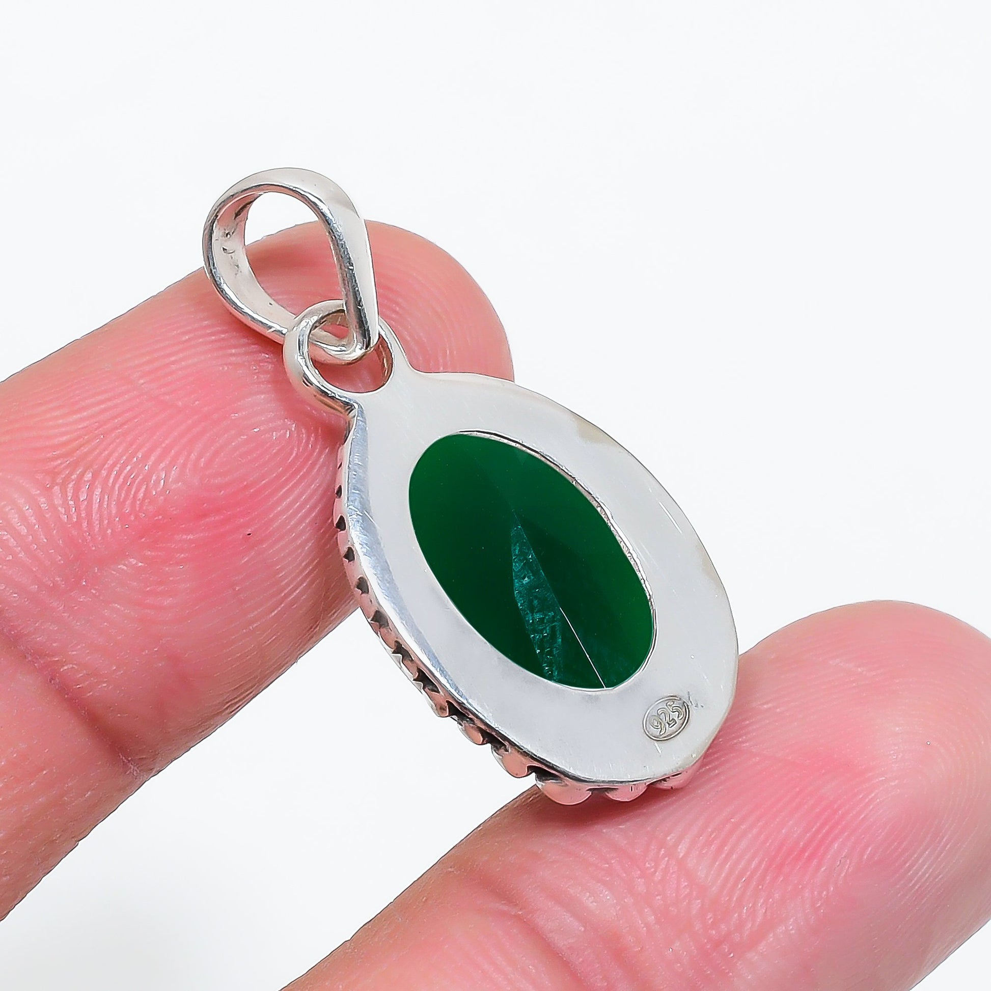 Emerald Pendant 925 Sterling Silver | Natural Green Gemstone Necklace
