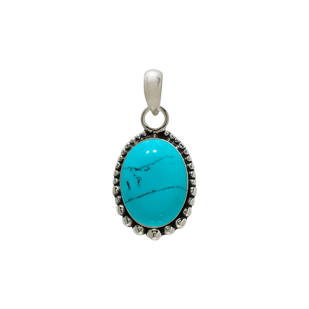 "Turquoise Pendant | 925 Sterling Silver | December Birthstone Gift"