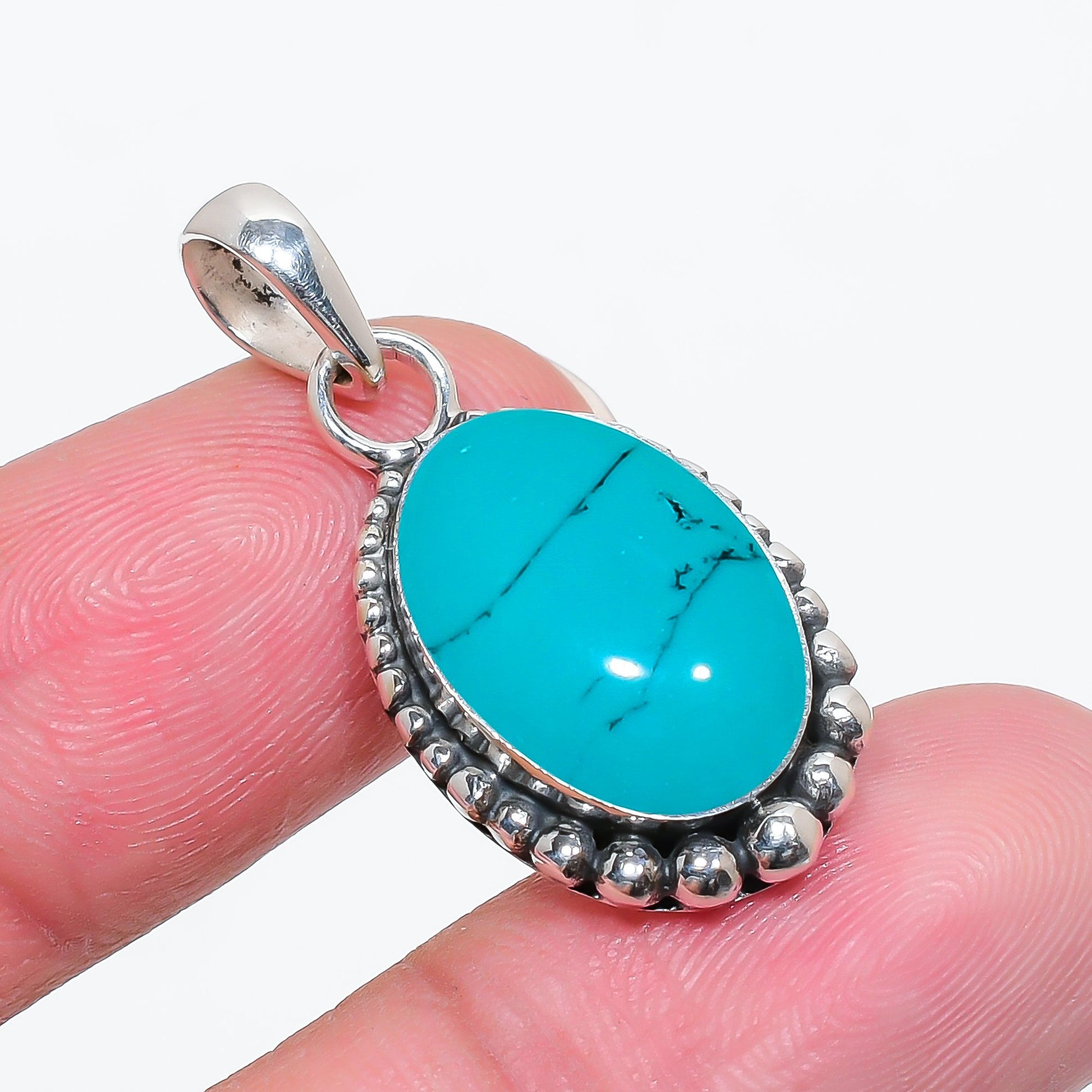 "Turquoise Pendant | 925 Sterling Silver | December Birthstone Gift"