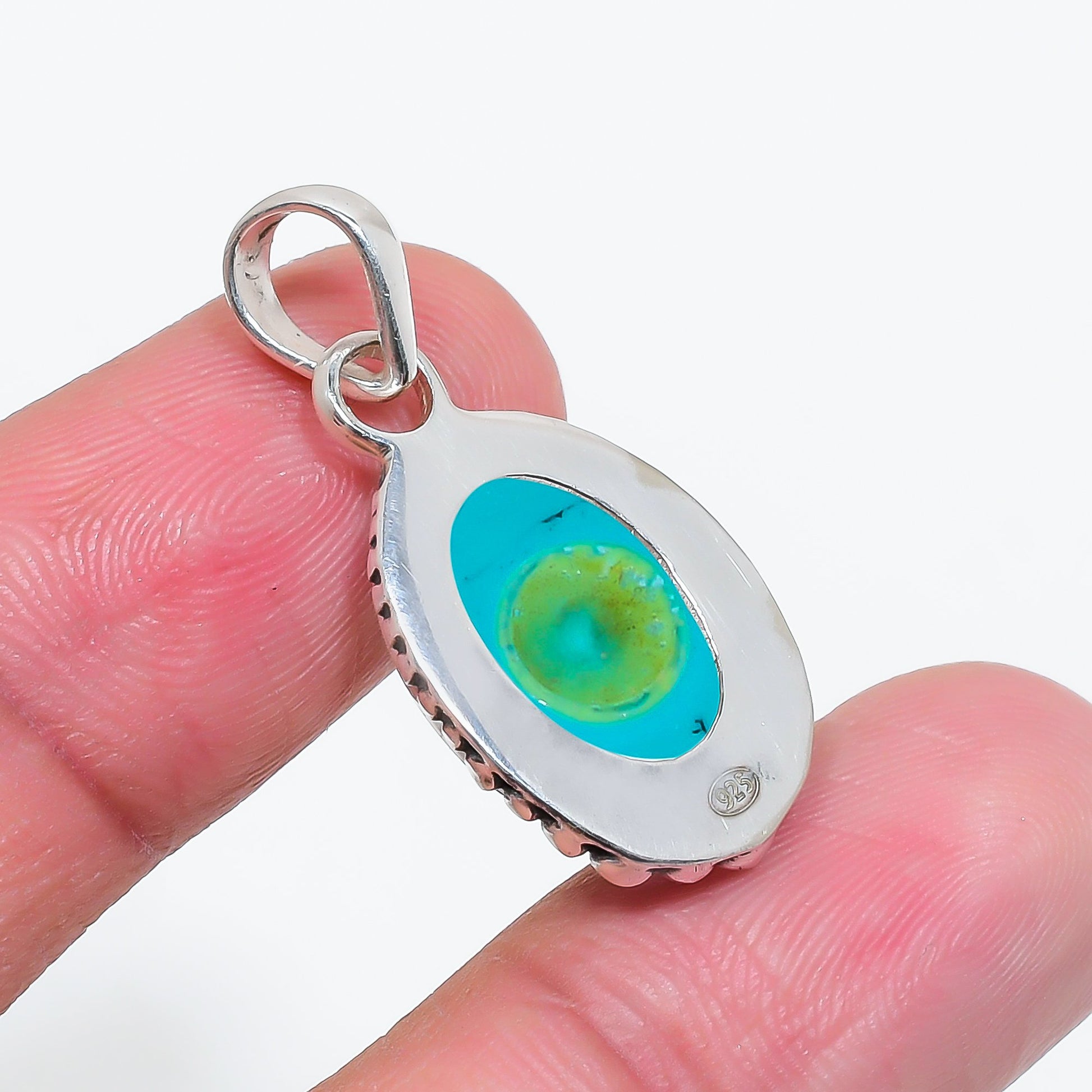 "Turquoise Pendant | 925 Sterling Silver | December Birthstone Gift"