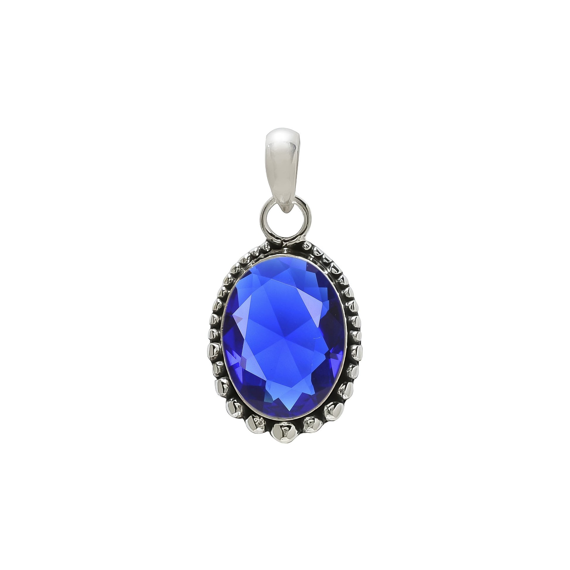 Blue Sapphire Pendant 925 Sterling Silver | Natural September Birthstone Necklace