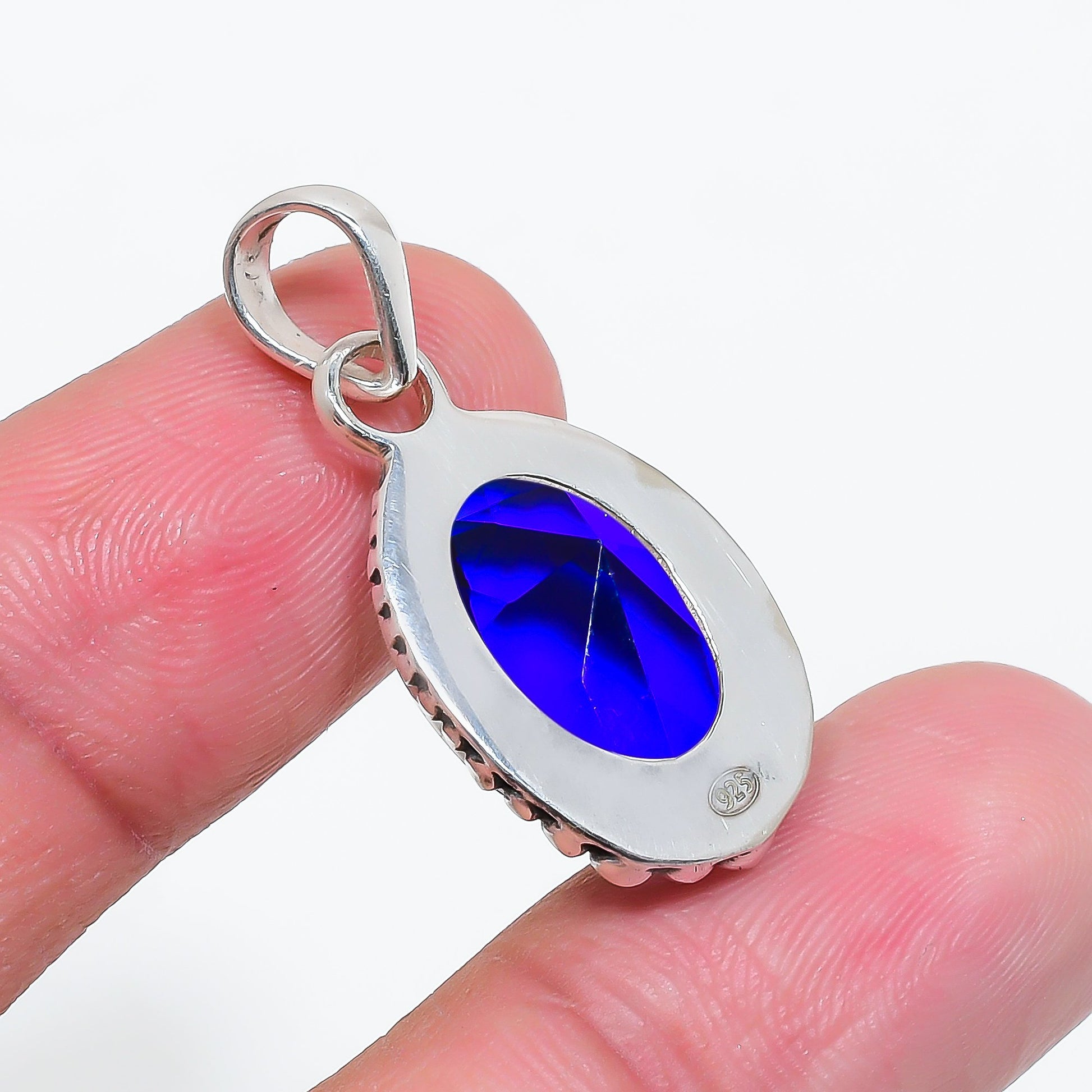 Blue Sapphire Pendant 925 Sterling Silver | Natural September Birthstone Necklace