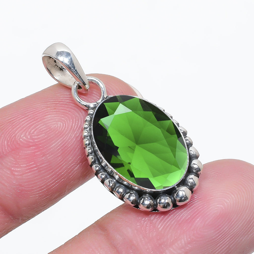 "Chrome Diopside Pendant | 925 Sterling Silver Necklace"