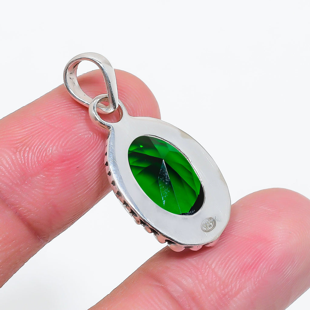 "Chrome Diopside Pendant | 925 Sterling Silver Necklace"