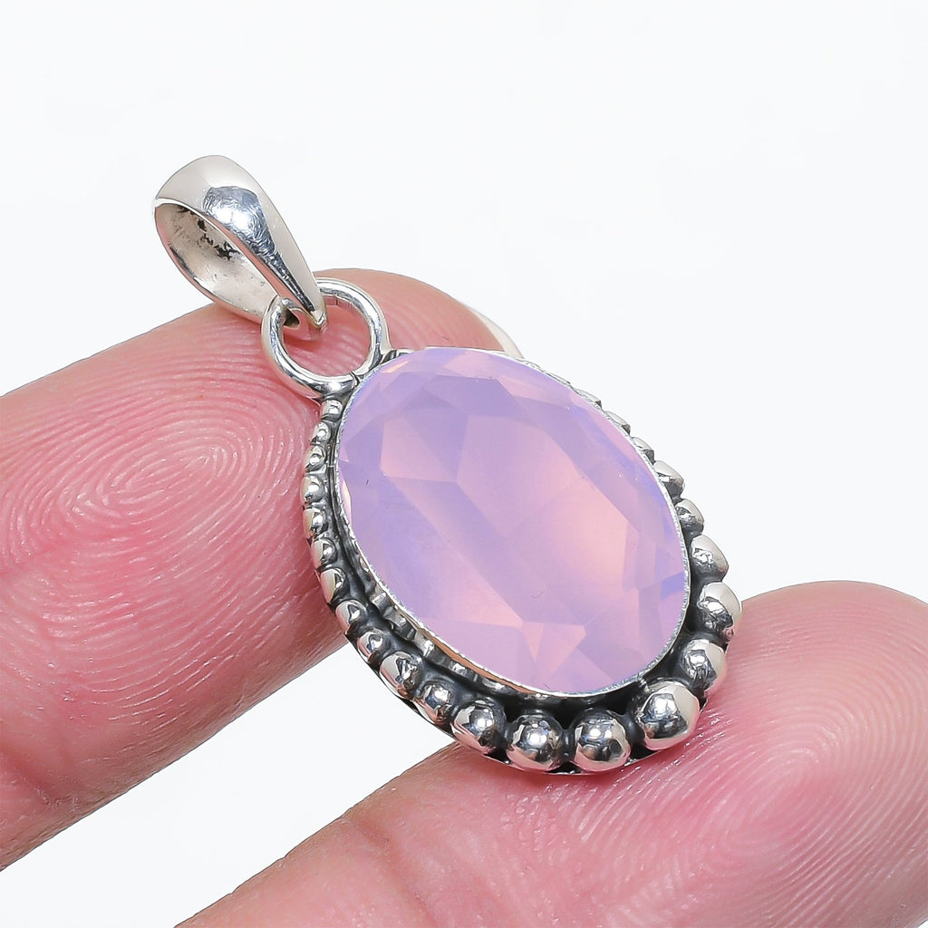 "Opal Pendant | 925 Sterling Silver | Iridescent Gemstone Necklace"