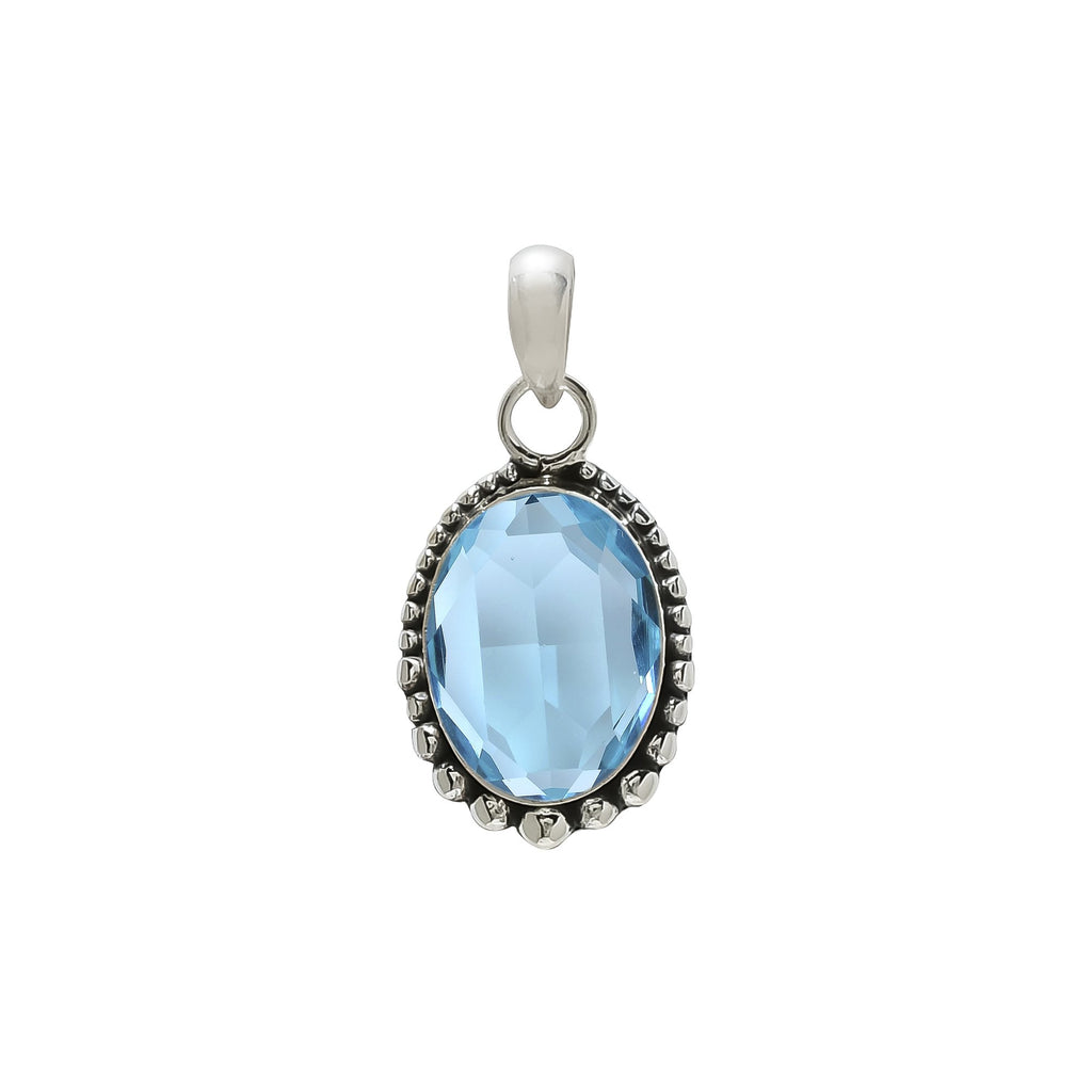 "Blue Topaz Pendant | 925 Sterling Silver | December Birthstone"