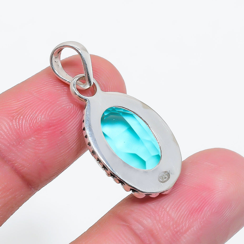 "Blue Topaz Pendant | 925 Sterling Silver | December Birthstone"