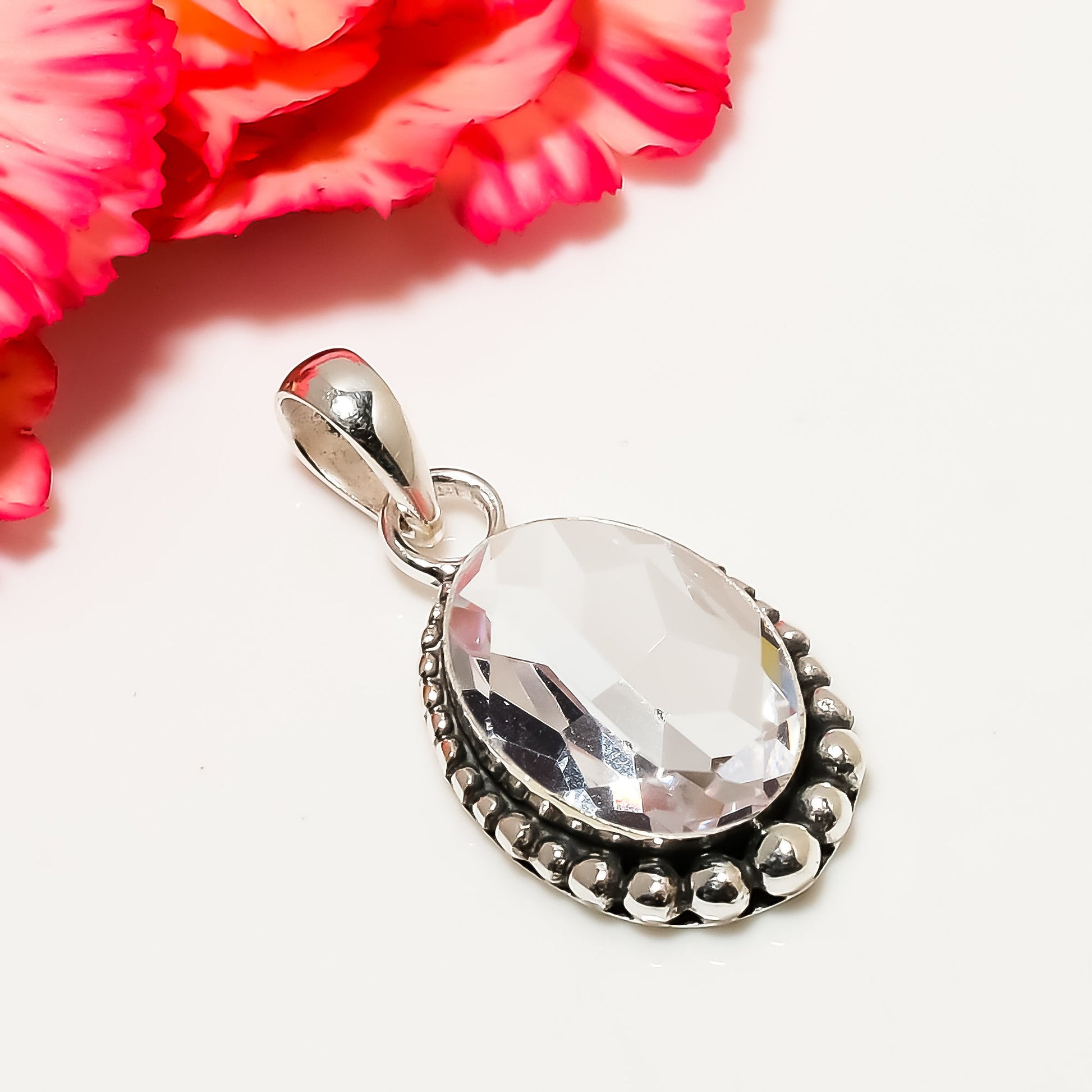 "Topaz Pendant | 925 Sterling Silver | Natural Gemstone Necklace"