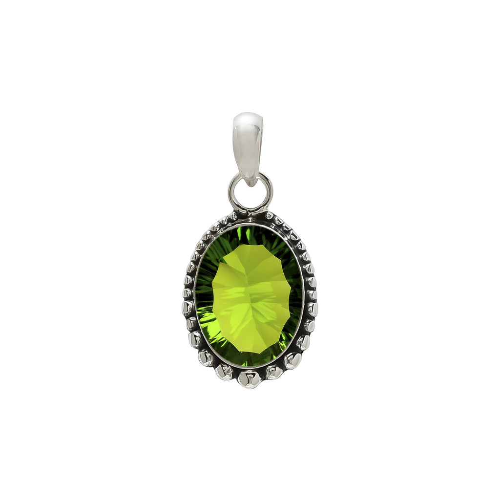 "Peridot Pendant | 925 Sterling Silver | August Birthstone Necklace"