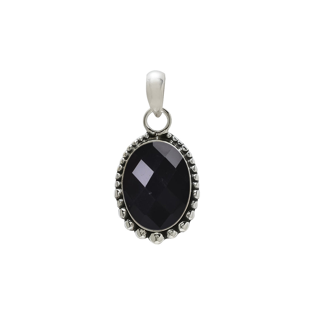 "Black Onyx Pendant | 925 Sterling Silver | Protective Gemstone"