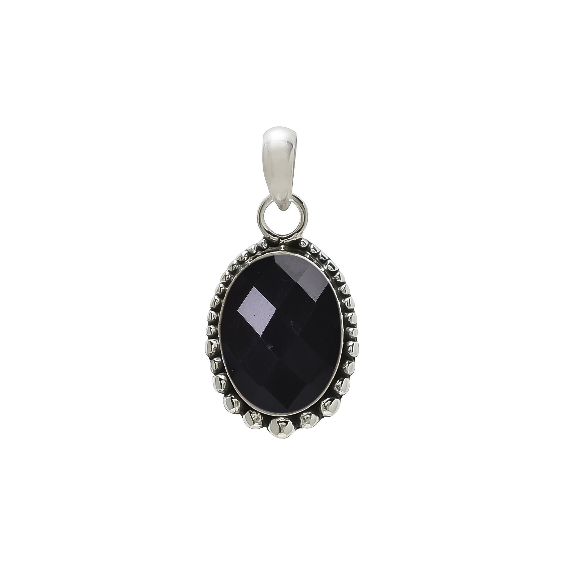 "Black Onyx Pendant | 925 Sterling Silver | Protective Gemstone"
