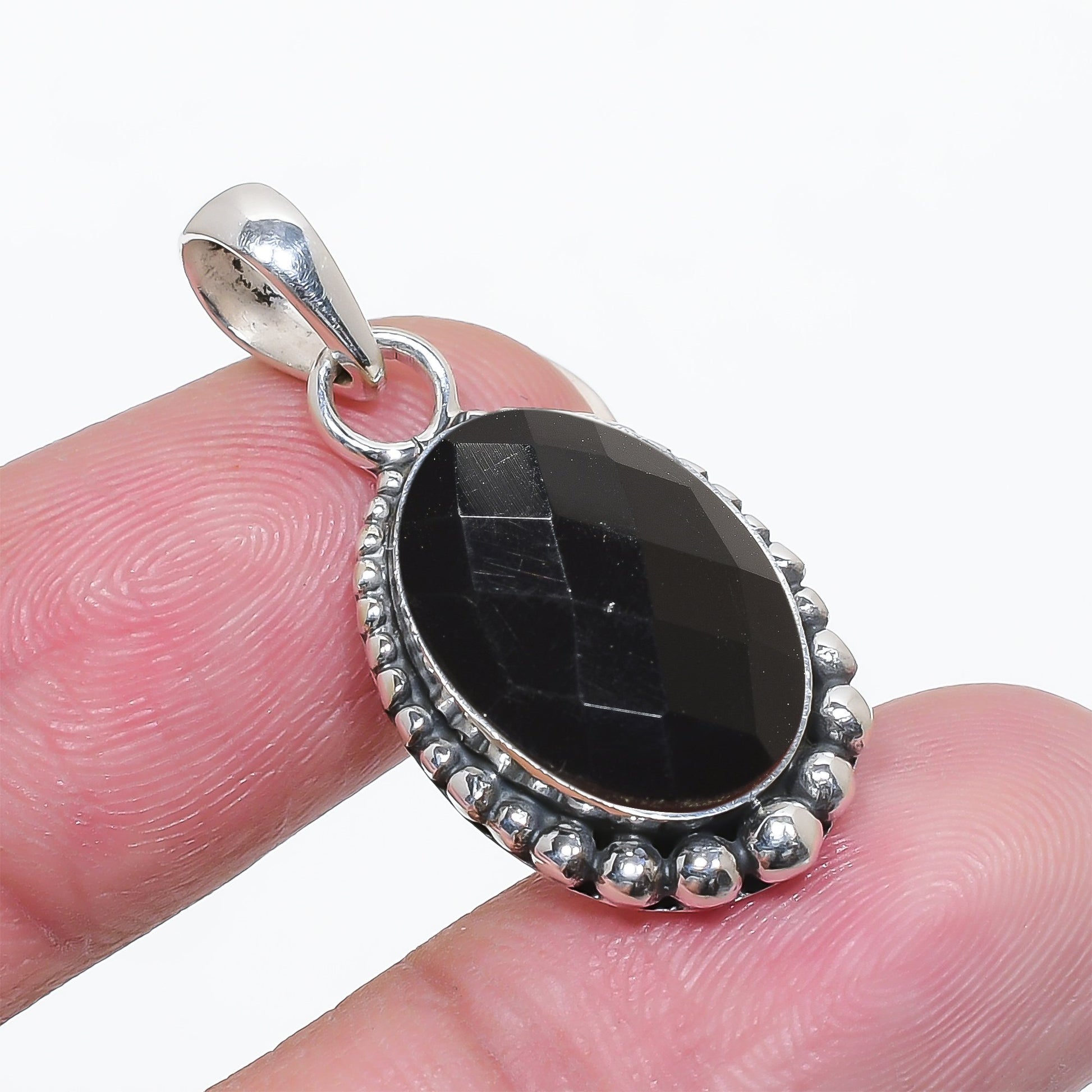 "Black Onyx Pendant | 925 Sterling Silver | Protective Gemstone"