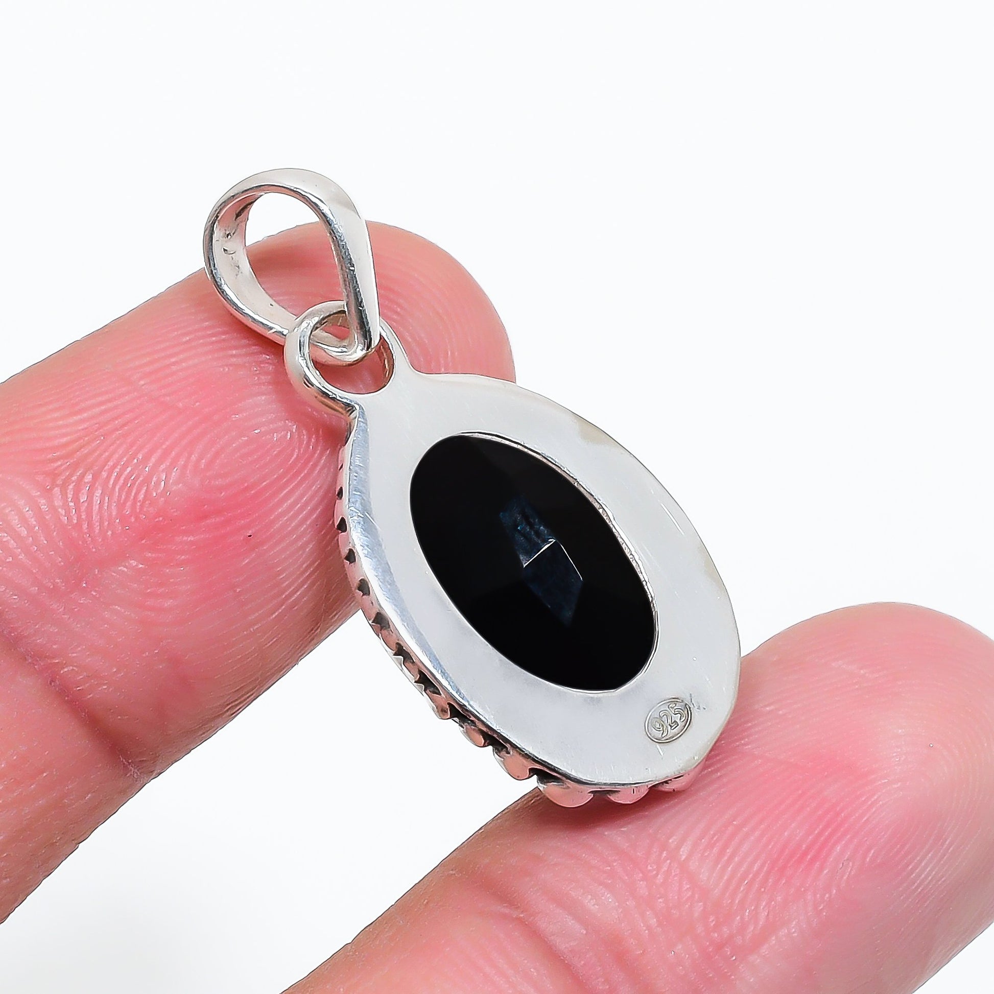"Black Onyx Pendant | 925 Sterling Silver | Protective Gemstone"
