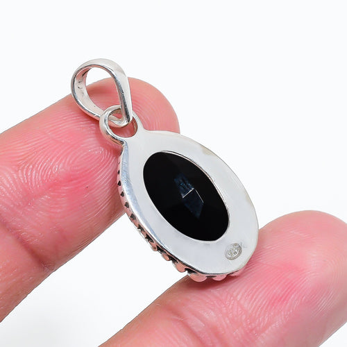 "Black Onyx Pendant | 925 Sterling Silver | Protective Gemstone"