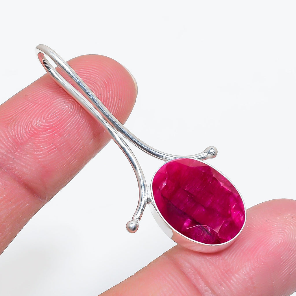 "Ruby Pendant 925 Sterling Silver | Natural Red Gemstone Necklace"