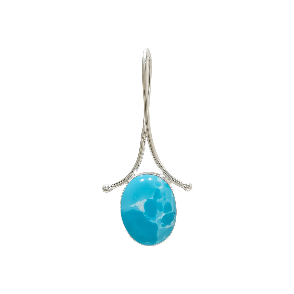 "Larimar Pendant 925 Sterling Silver | Natural Blue Gemstone Necklace"
