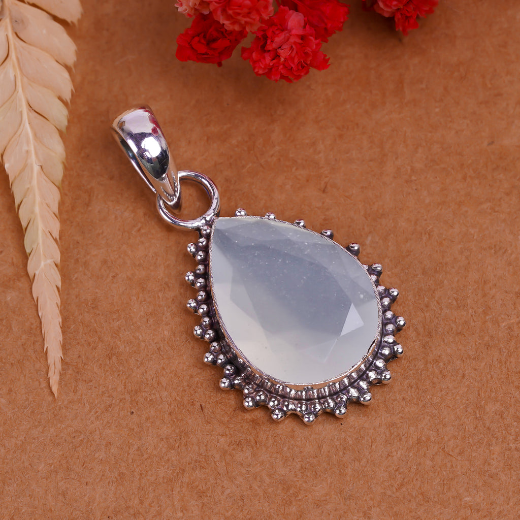 "Selenite Pendant | 925 Sterling Silver | Healing Crystal Jewelry"