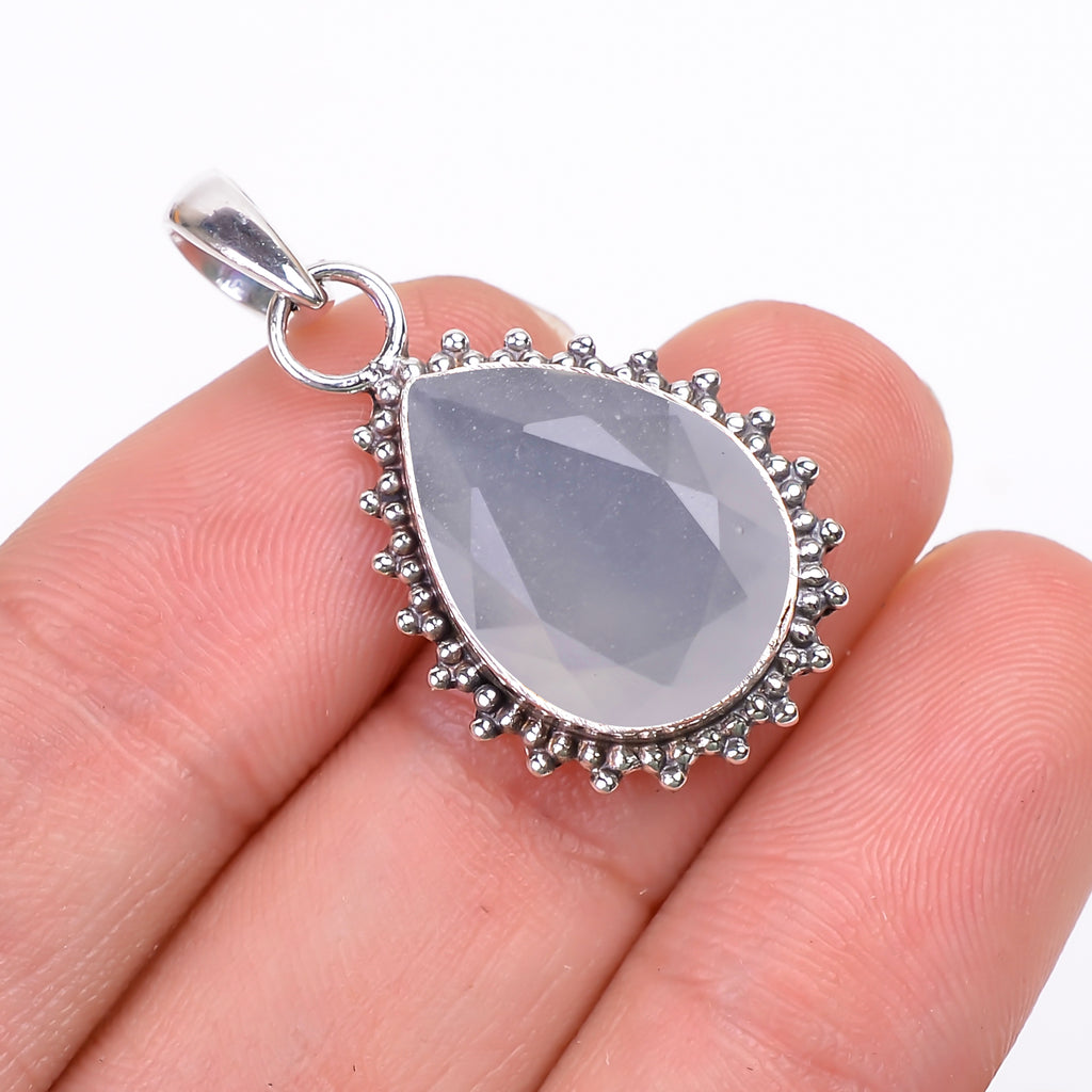 "Selenite Pendant | 925 Sterling Silver | Healing Crystal Jewelry"