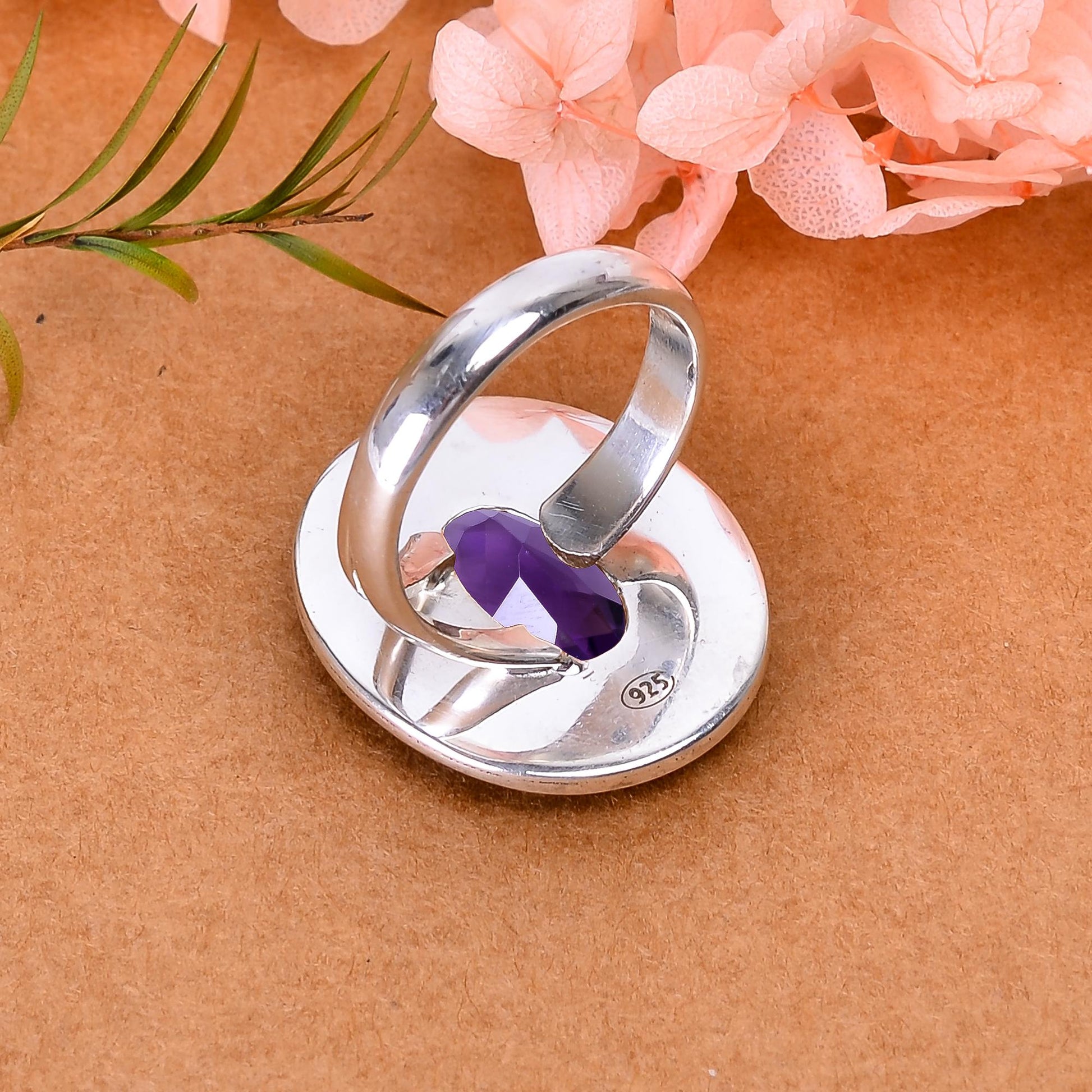 "Amethyst Ring 925 Sterling Silver | Natural Purple Gemstone"