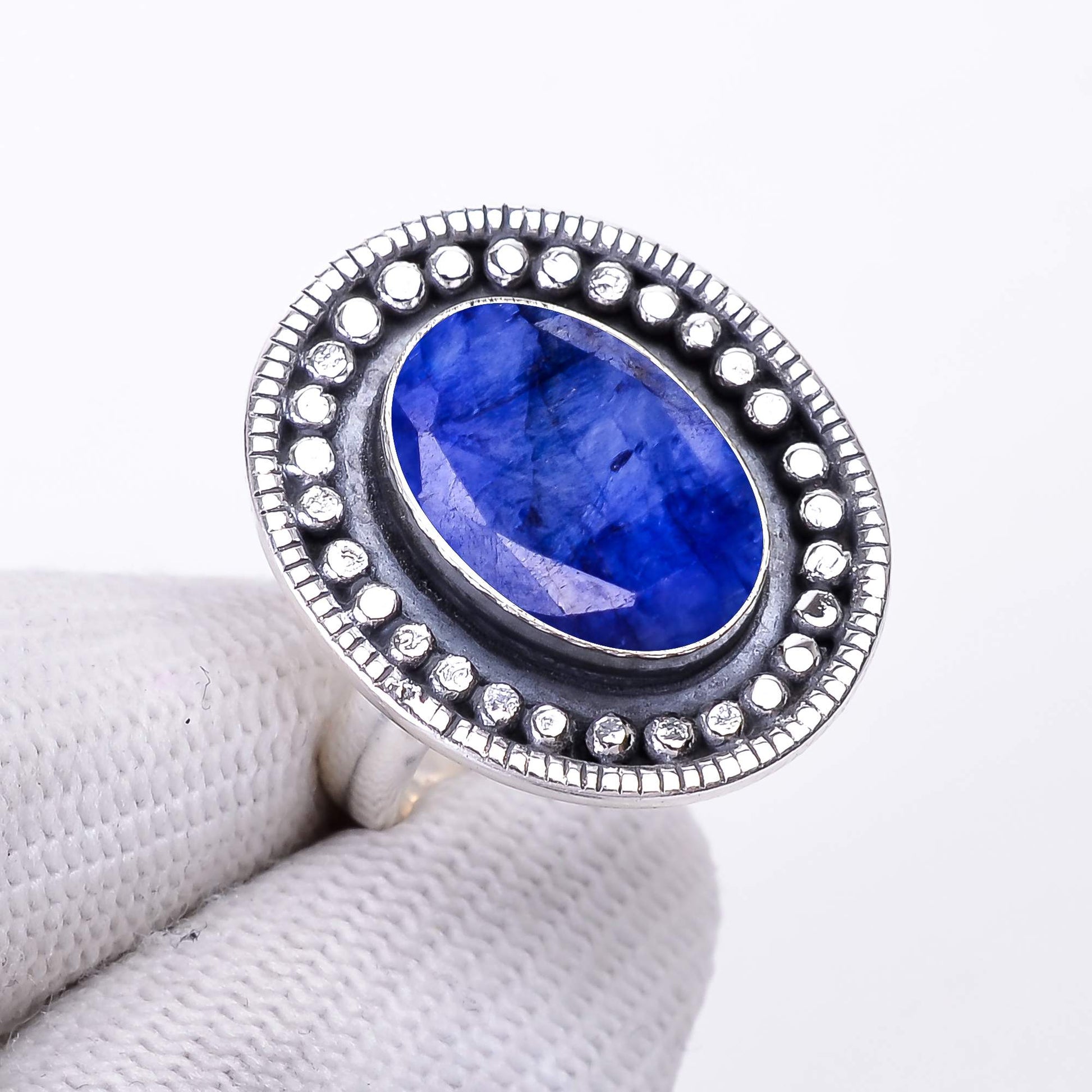"Blue Sapphire Ring 925 Sterling Silver | Natural Gemstone Jewelry"
